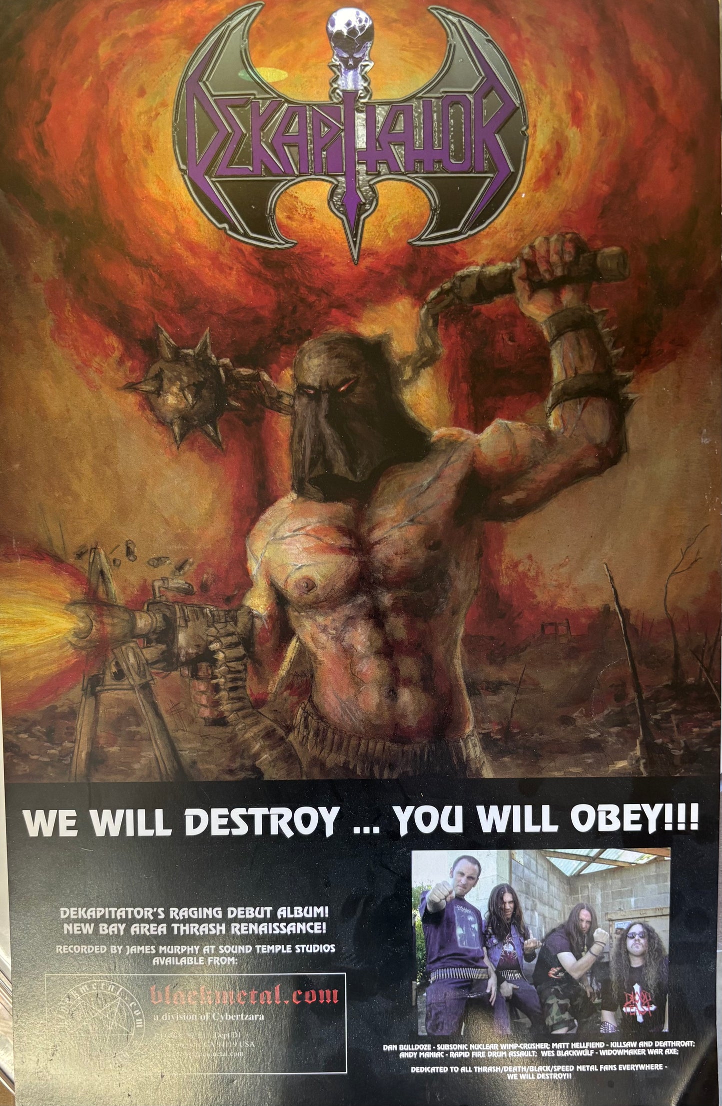 DEKAPITATOR "We Will Destroy... You Will Obey" 11x17" poster