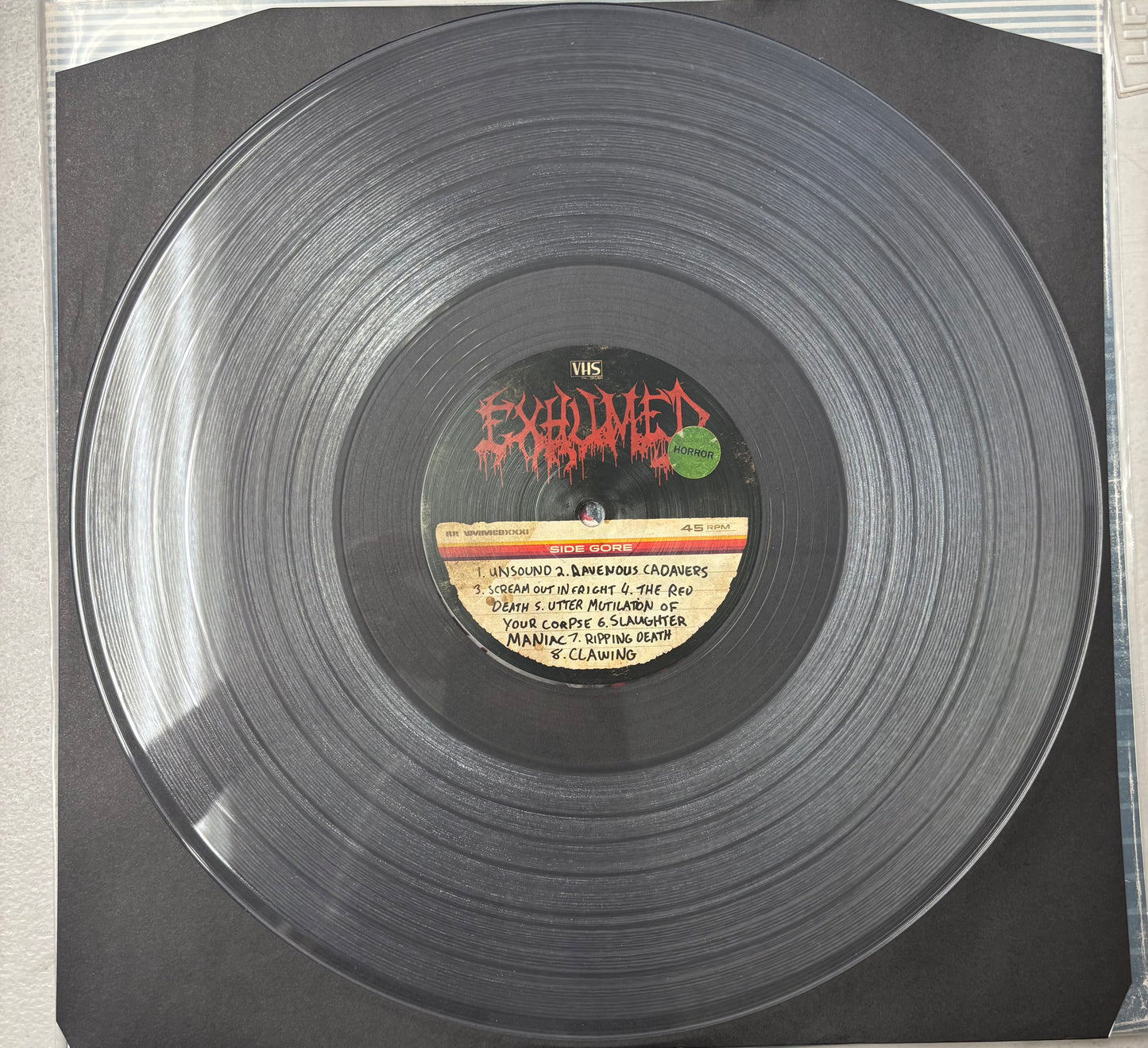 EXHUMED "Horror" 12" vinyl CLEAR