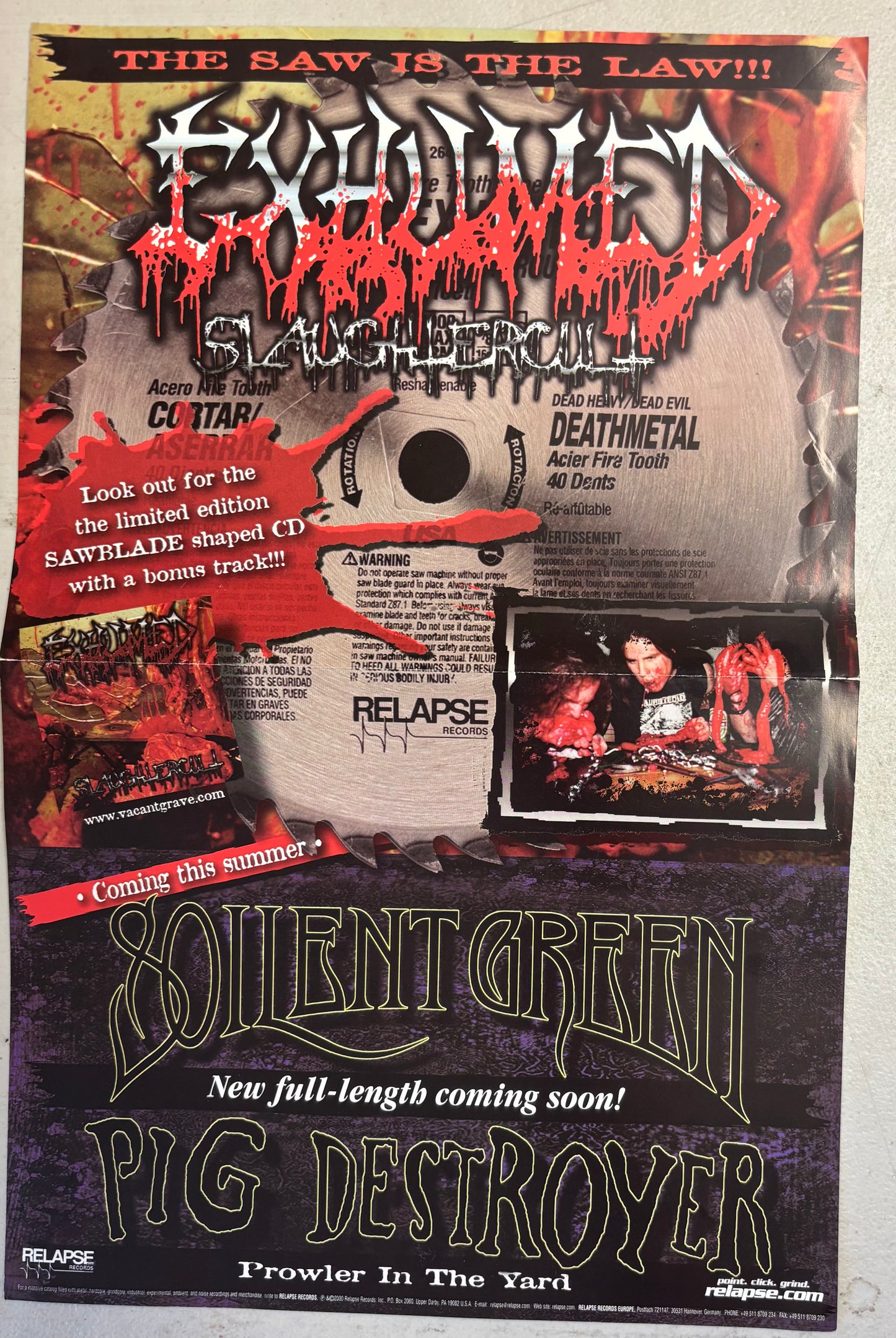 EXHUMED Slaughtercult 11x17" promo poster