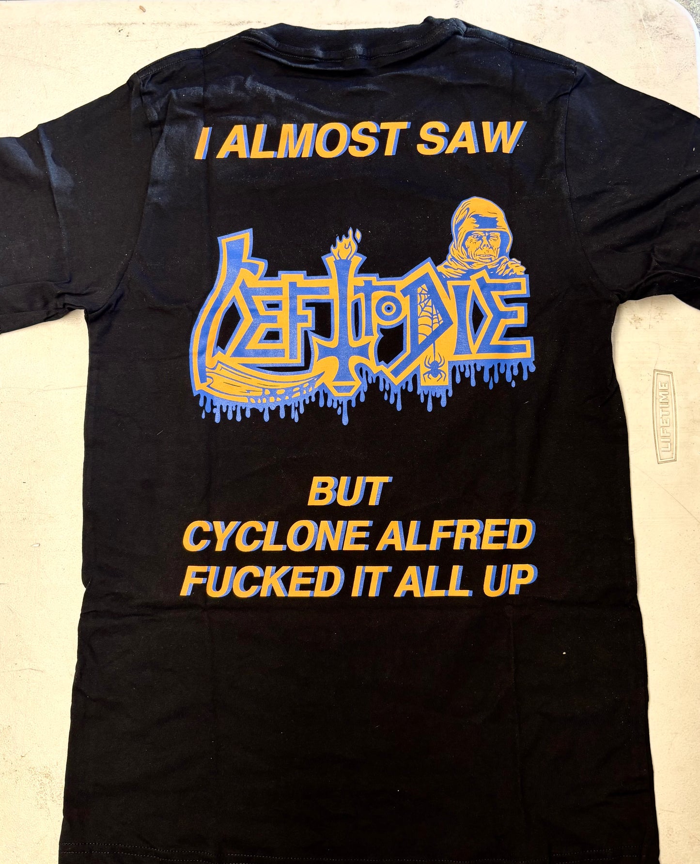 LEFT TO DIE "Cyclone Albert" Australian tour shirt (EXTREMELY LIMITED)