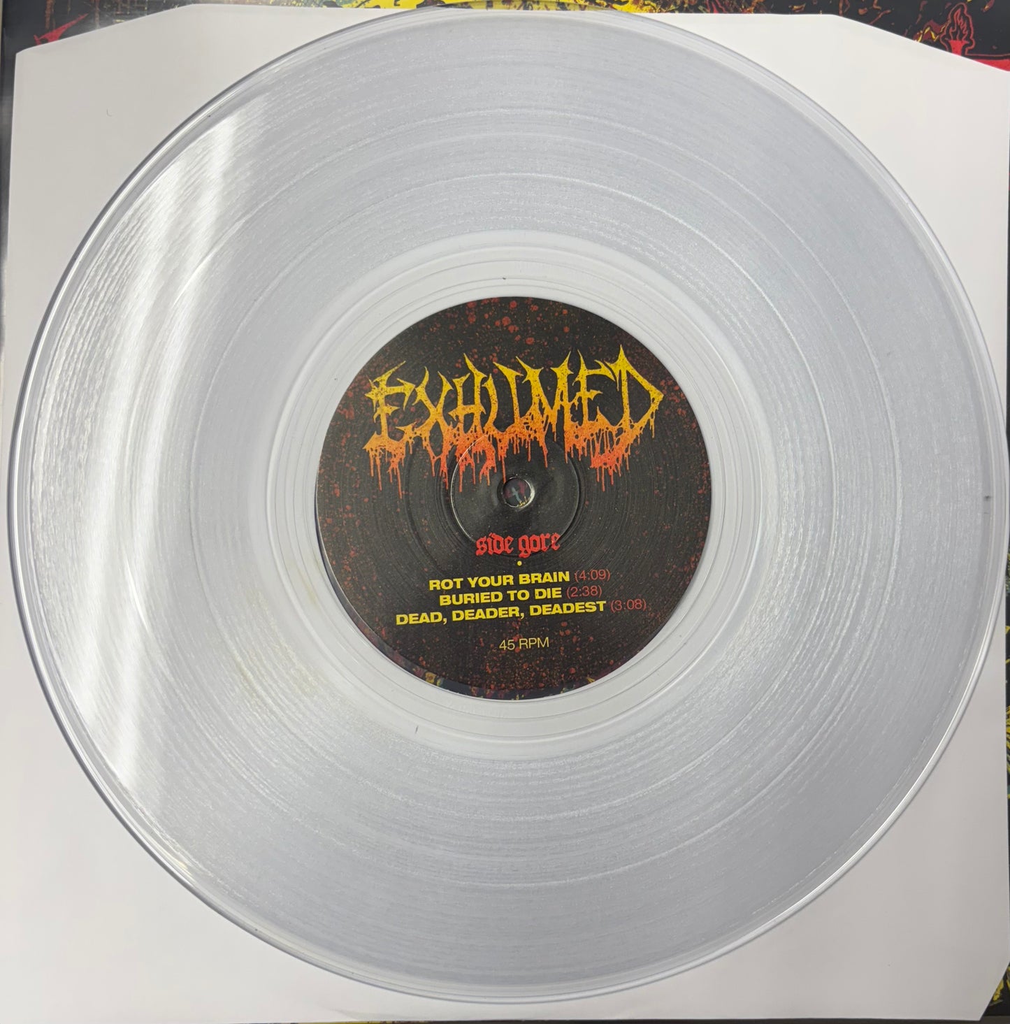 EXHUMED / GRUESOME "Twisted Horror" 10" EP CLEAR VINYL