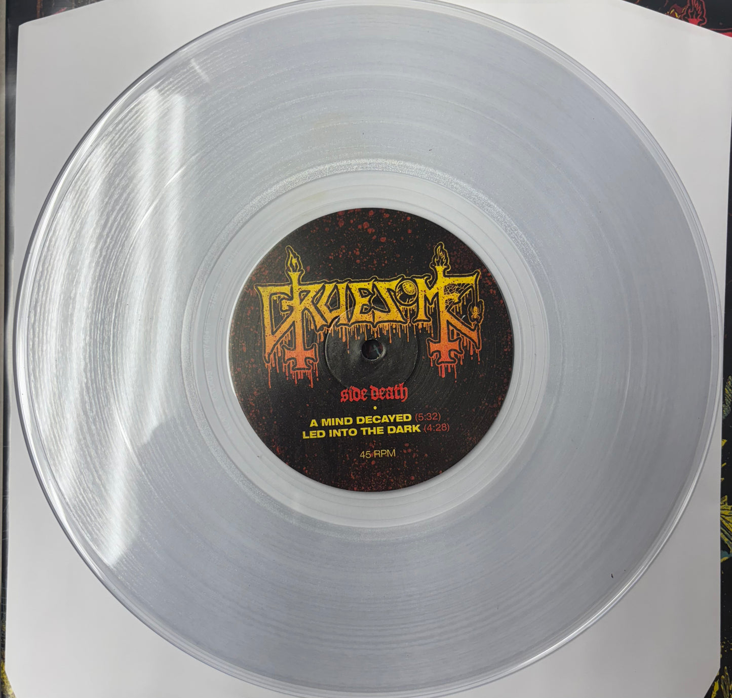 EXHUMED / GRUESOME "Twisted Horror" 10" EP CLEAR VINYL