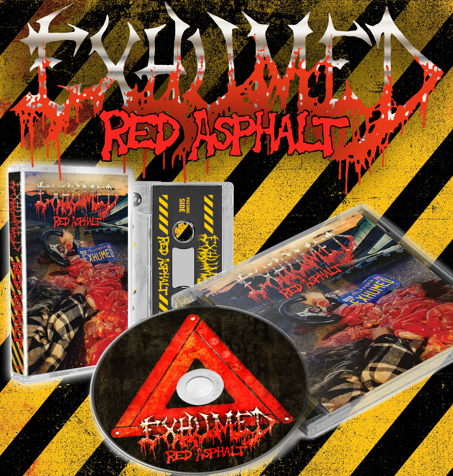 EXHUMED "Red Asphalt" Cassette PRE-ORDER - ships to arrive by Febrary 20