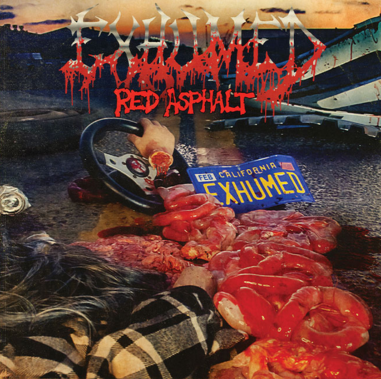 EXHUMED "Red Asphalt" EXCLUSIVE "Accident Scene" LP variant PRE-ORDER - ships to arrive by Febrary 20