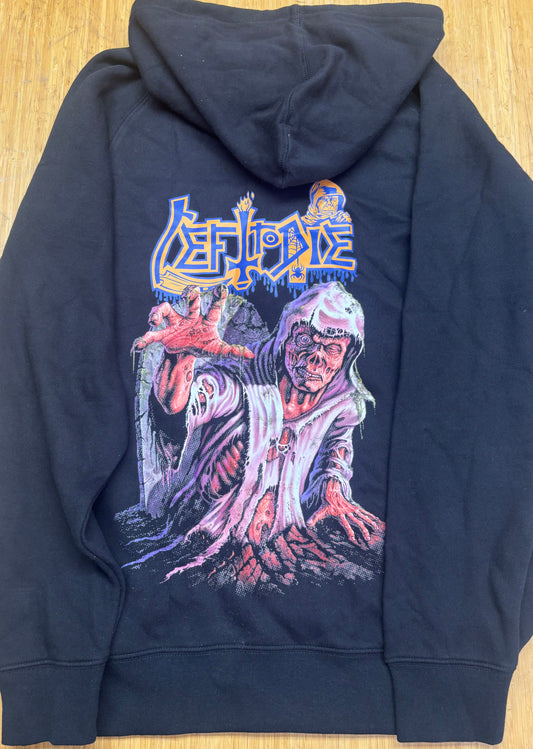 LEFT TO DIE "Reborn Dead" zipper hoodie SMALL ONLY
