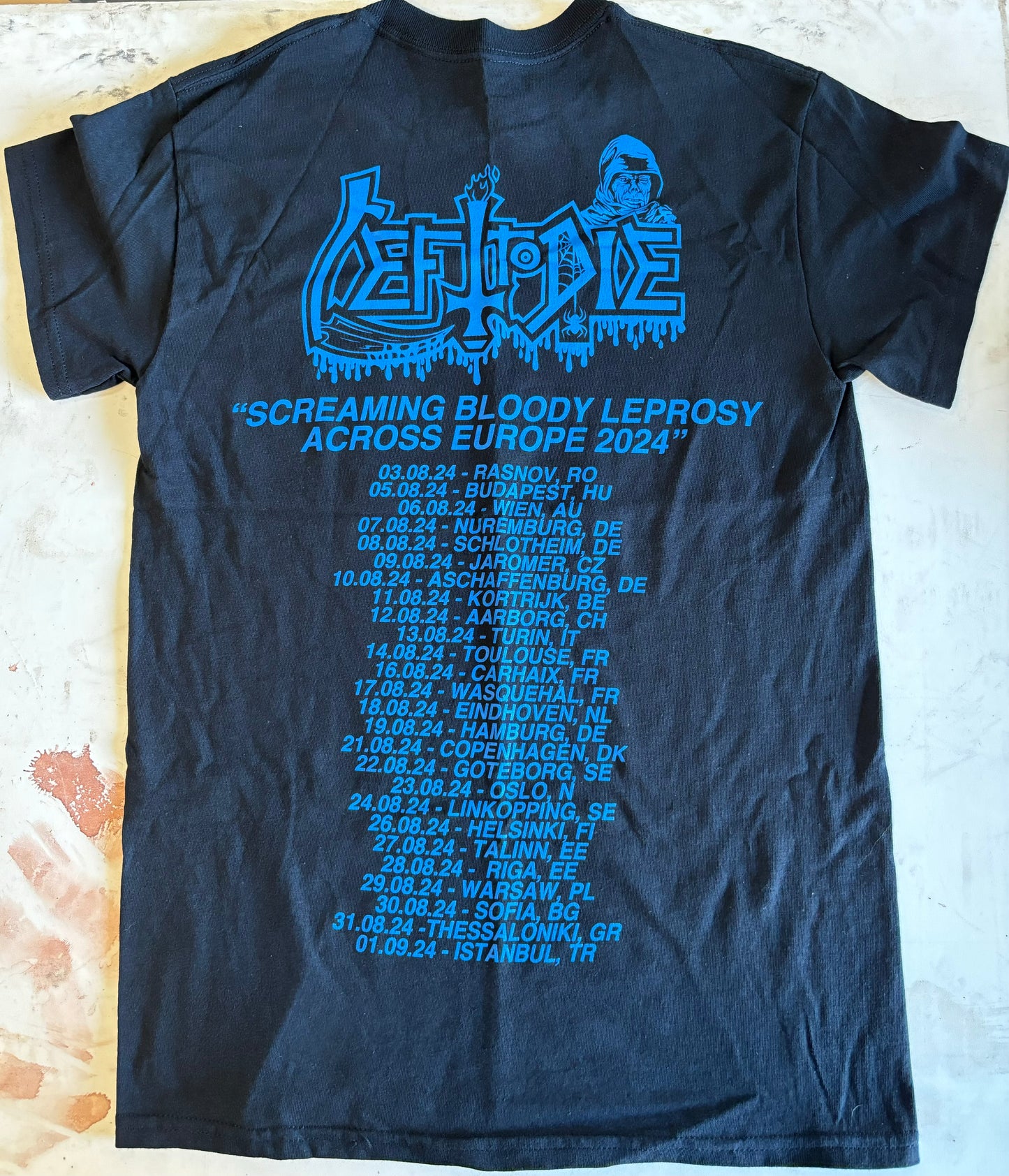 Left to Die "Scream Bloody Leprosy" European Tour 2024 shirt