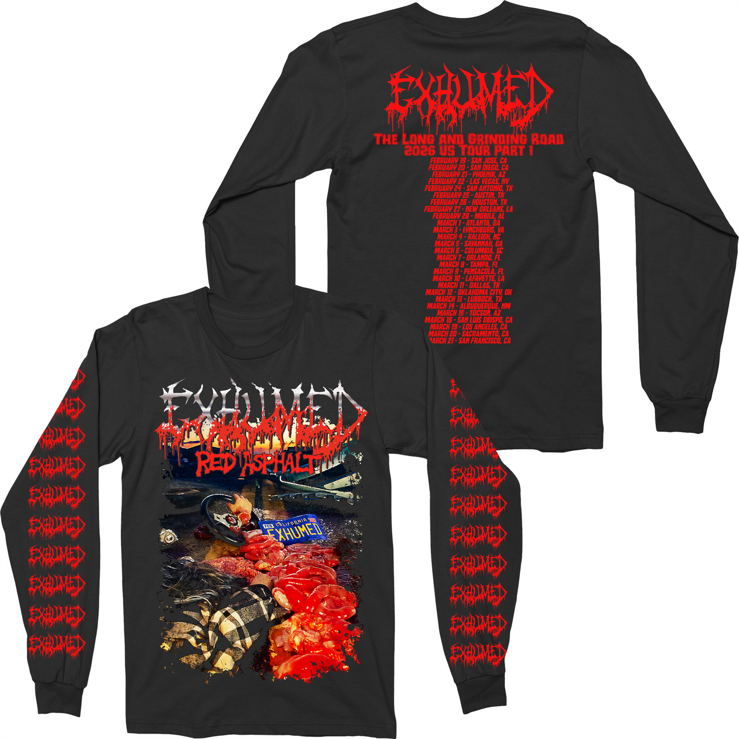 EXHUMED "Red Asphalt" Longsleeve