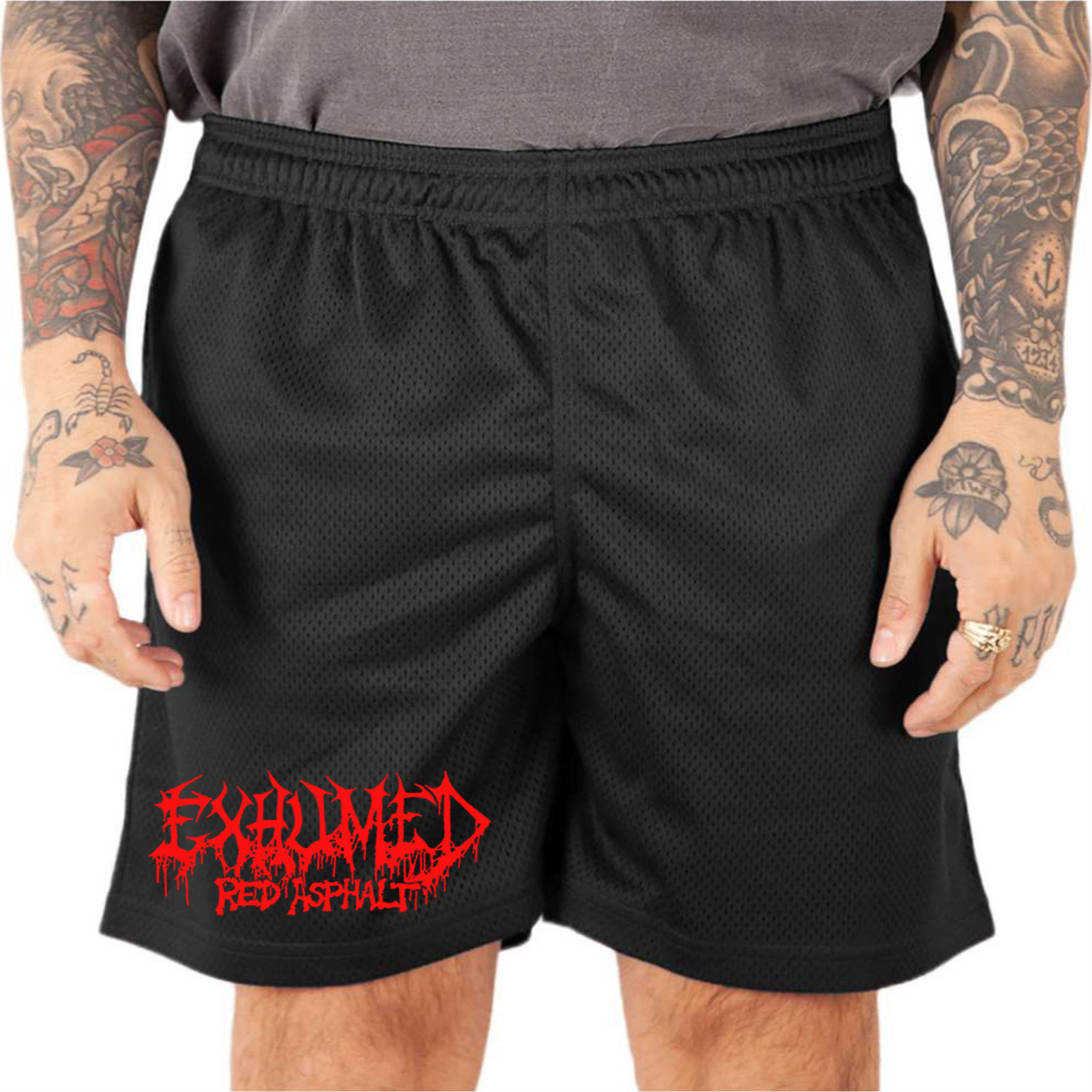 EXHUMED Red Asphalt basketball shorts