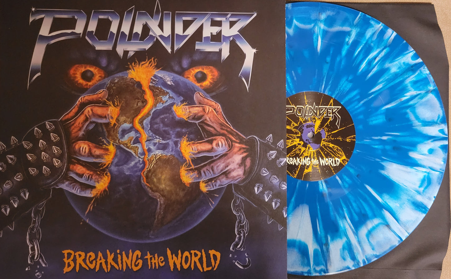 POUNDER "Breaking the World" Vinyl Repress "Deadly Eyes" blue splatter variant