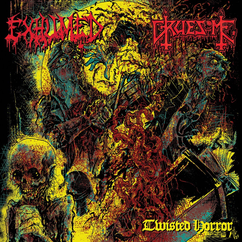 EXHUMED / GRUESOME "Twisted Horror" 10" EP CLEAR VINYL