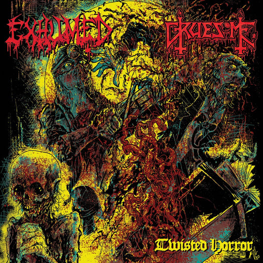 EXHUMED / GRUESOME "Twisted Horror" 10" EP CLEAR VINYL