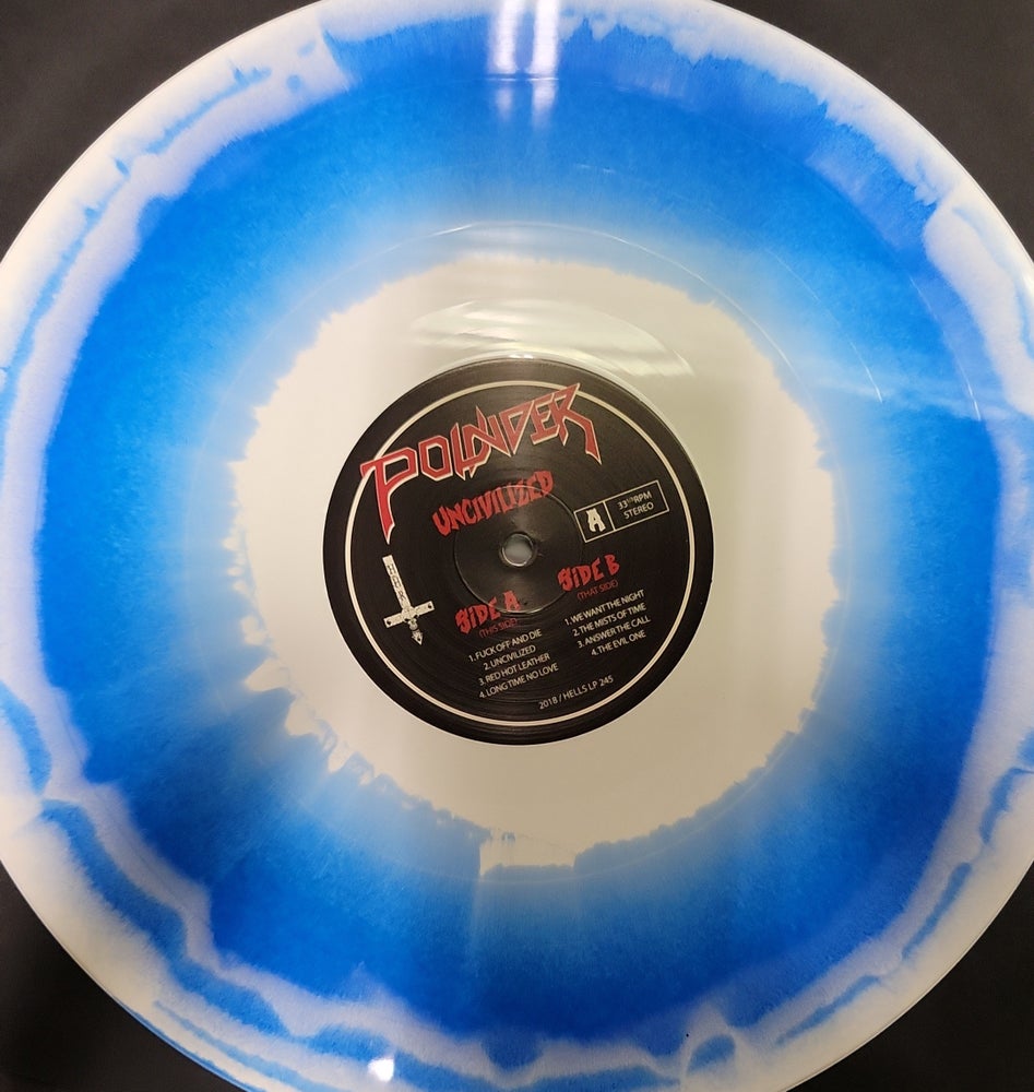POUNDER "Uncivilized" Blue / White swirl vinyl